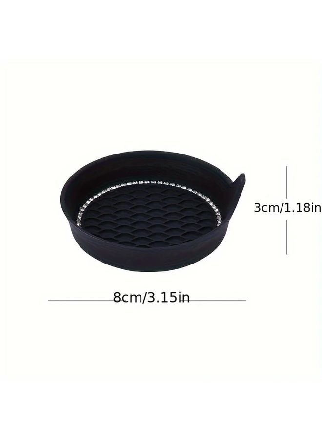 2PCS Green Rhinestone Silicone Car Cup Coasters Non Slip Universal Vehicle Cup Holder Accessories - Image 2